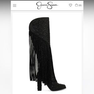 Rhinestone Fringe Boots
